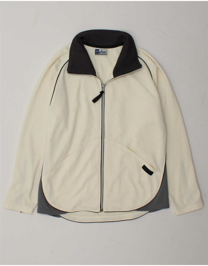 ASICS Womens Tracksuit Top Jacket UK 16 Large White Colourblock