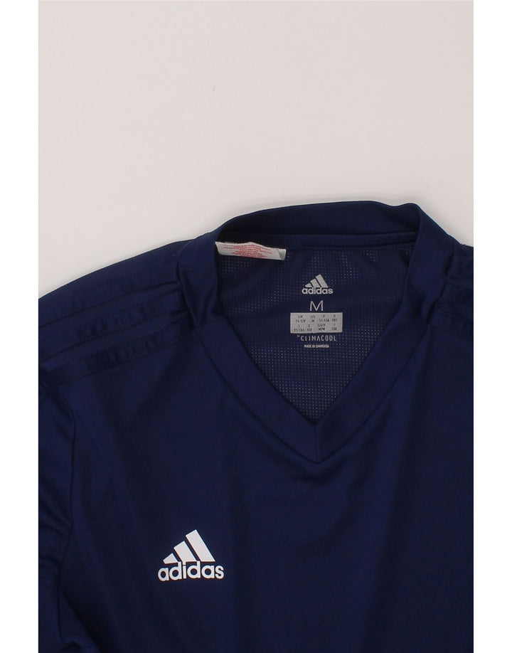 ADIDAS Boys Climacool T-Shirt Top 11-12 Years Medium Navy Blue Polyester Vintage Adidas and Second-Hand Adidas from Messina Hembry 