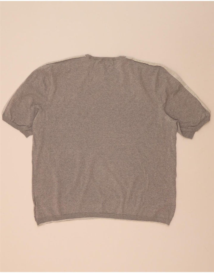 Marks & Spencer Mens Crew Neck Jumper Sweater 3XL Grey Colourblock