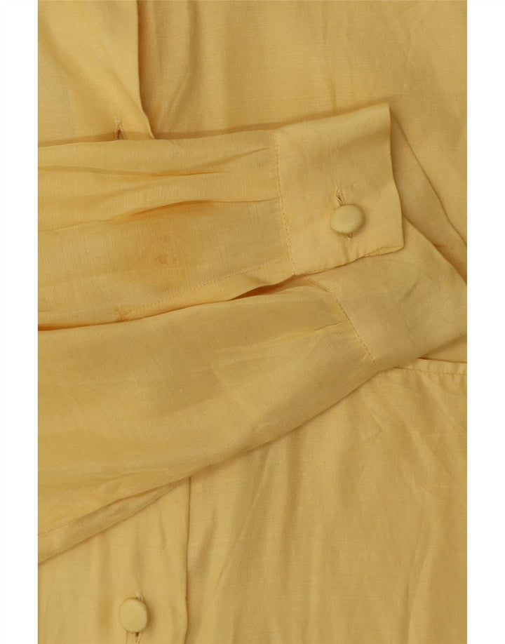 VINTAGE Womens Shirt UK 14 Medium Yellow Vintage Vintage and Second-Hand Vintage from Messina Hembry 