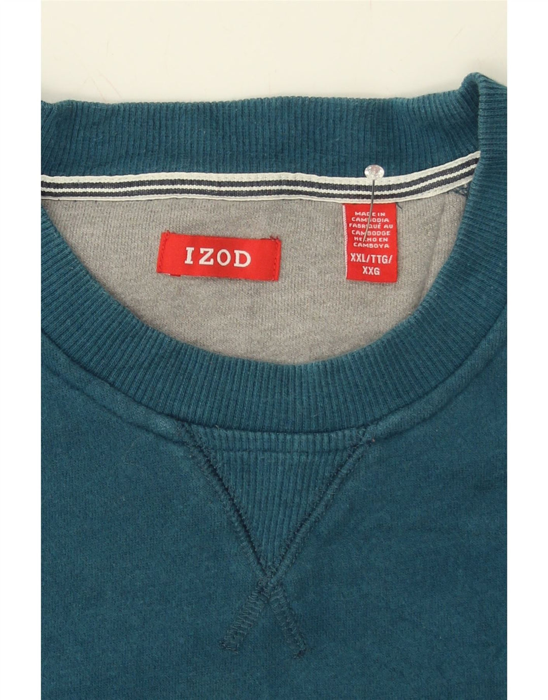 IZOD Mens Big & Tall Sweatshirt Jumper 2XL Blue Cotton Vintage Izod and Second-Hand Izod from Messina Hembry 