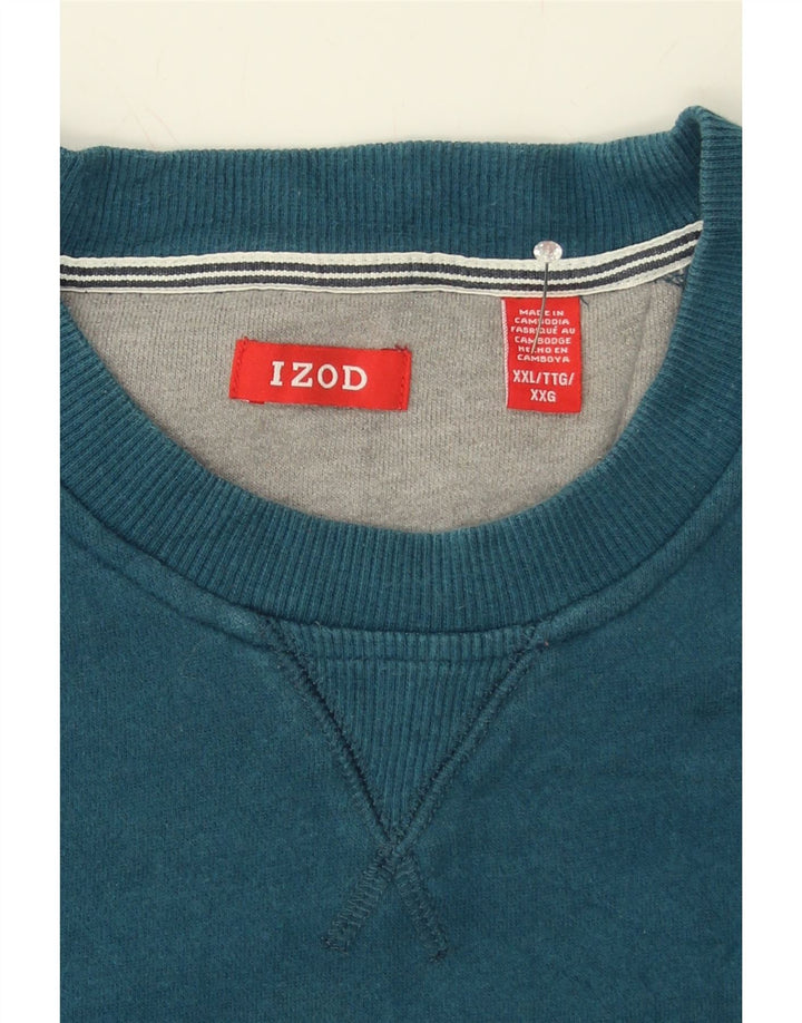 IZOD Mens Big & Tall Sweatshirt Jumper 2XL Blue Cotton Vintage Izod and Second-Hand Izod from Messina Hembry 