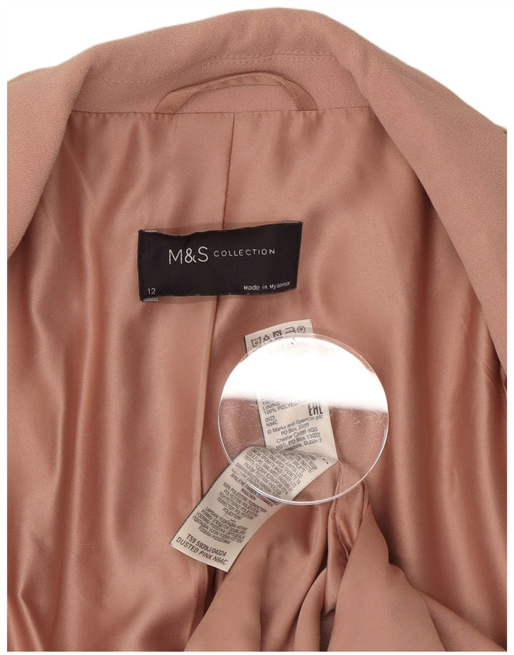 Marks & Spencer Womens Open Blazer Jacket UK 12 Medium  Pink Polyester