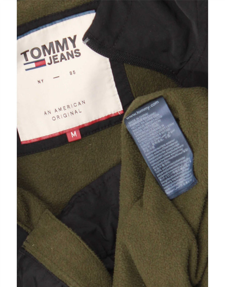 Tommy Hilfiger Mens Hooded Bomber Jacket UK 38 Medium Black Polyamide