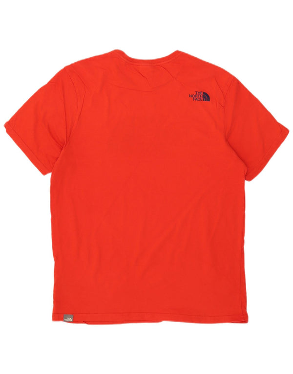 Męski T-shirt z grafiką The North Face, bawełniany, średni czerwony