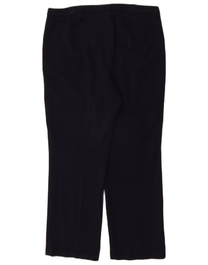 Marks & Spencer Womens Straight Casual Trousers W32 L28 Navy Blue Polyester