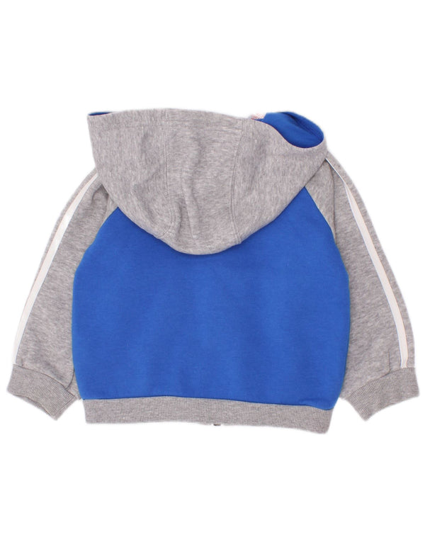 Adidas Pull à capuche zippé pour bébé garçon 6-9 mois Bleu Colorblock Coton