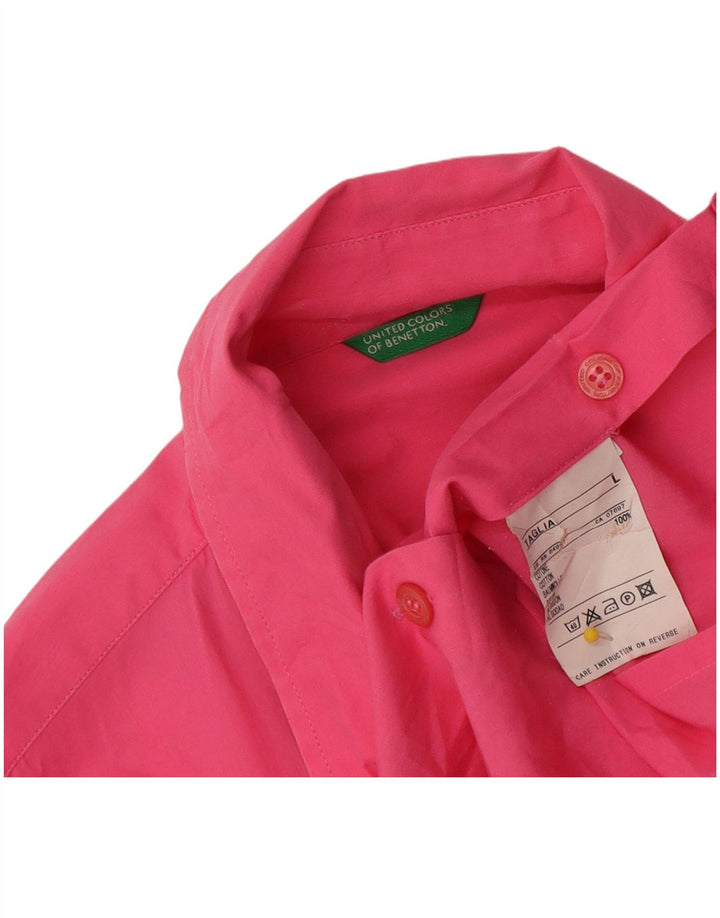 Benetton Chemise Large Rose Coton Femme