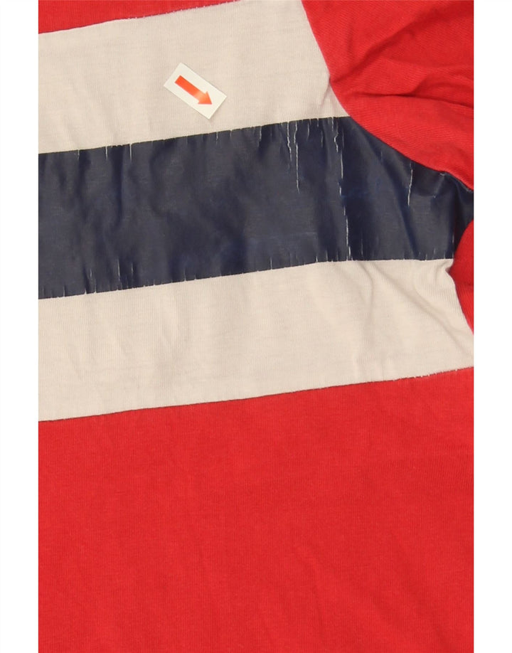 FILA Mens Graphic T-Shirt Top Medium Red Colourblock Cotton Vintage Fila and Second-Hand Fila from Messina Hembry 