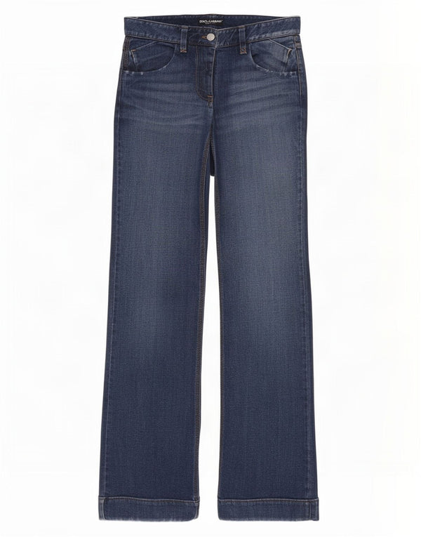 Jeans dritti da donna Dolce & Gabbana IT 38 XS W28 L32 Cotone blu navy