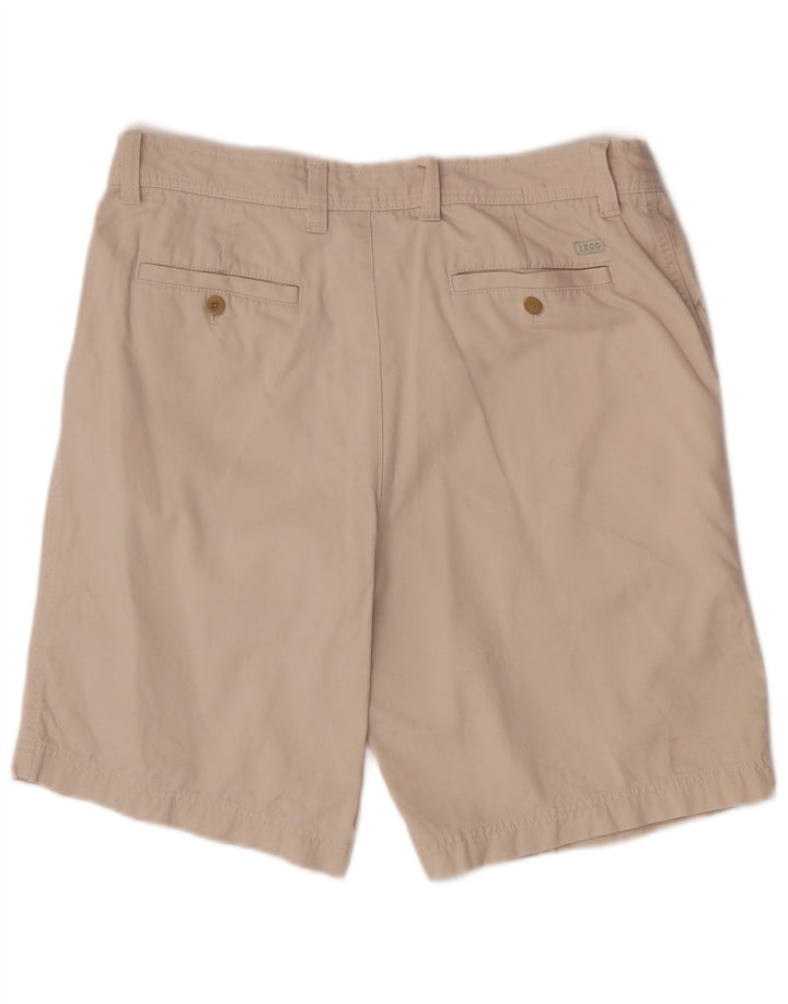 Izod Mens Chino Shorts W36 Large Beige Cotton
