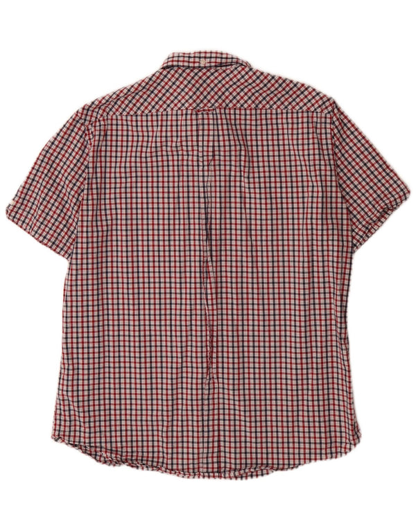 Ben Sherman Herren-Hemd, kurzärmelig, normale Passform, XL, rot, kariert, Baumwolle