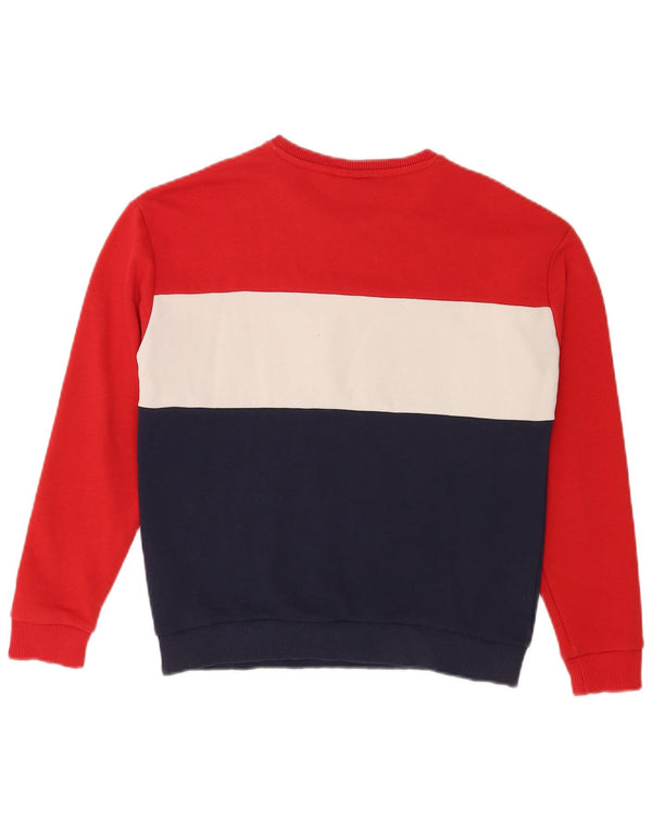 Fila Sweat-shirt surdimensionné graphique pour femme UK 10 Small Rouge Colourblock