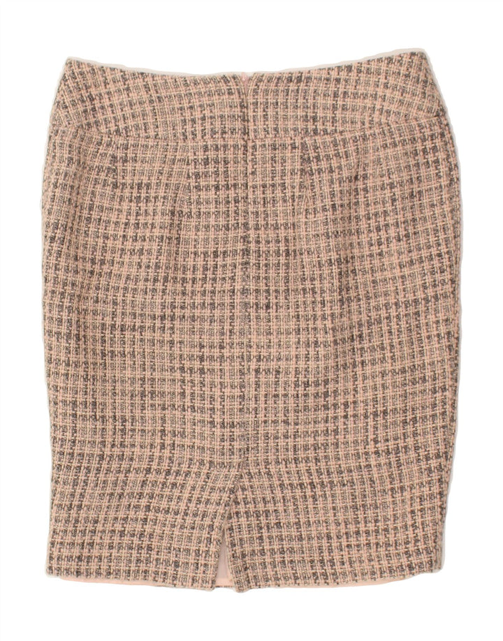 PHASE EIGHT Womens Straight Skirt UK 10 Small W30 Beige Check Cotton | Vintage Phase Eight | Thrift | Second-Hand Phase Eight | Used Clothing | Messina Hembry 