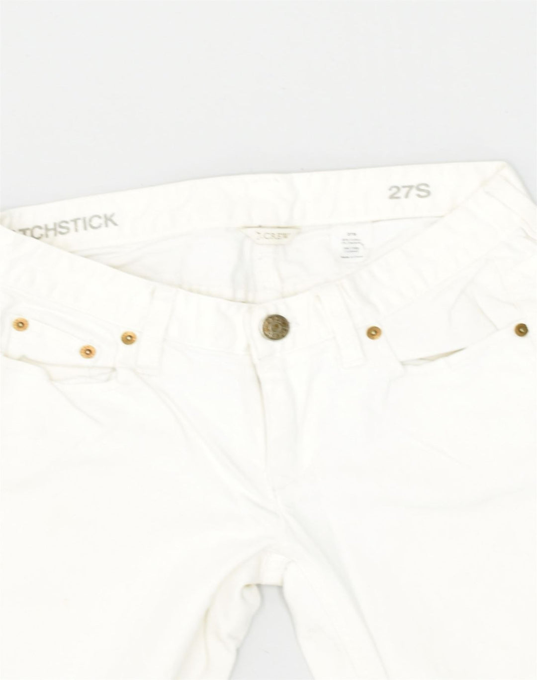 J. CREW Womens Matchstick Low Waist Casual Trousers W27 L30 White Cotton | Vintage J. Crew | Thrift | Second-Hand J. Crew | Used Clothing | Messina Hembry 