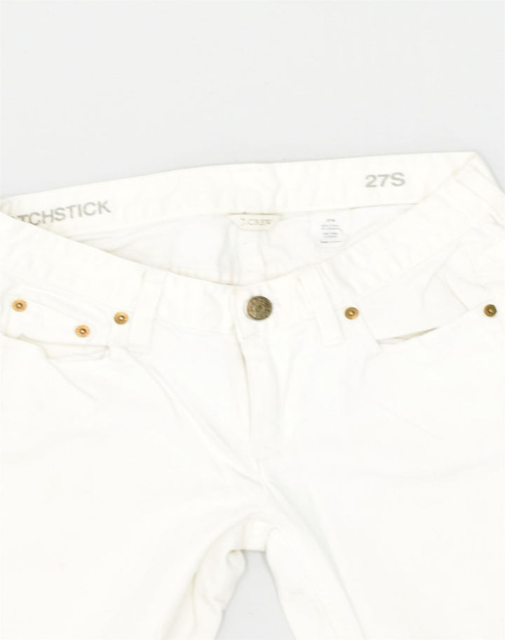 J. CREW Womens Matchstick Low Waist Casual Trousers W27 L30 White Cotton | Vintage J. Crew | Thrift | Second-Hand J. Crew | Used Clothing | Messina Hembry 