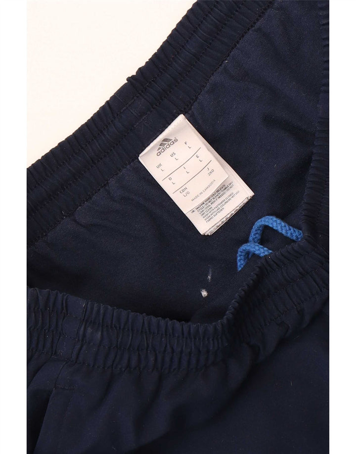 Adidas Mens Tracksuit Trousers Joggers Large Navy Blue Polyester