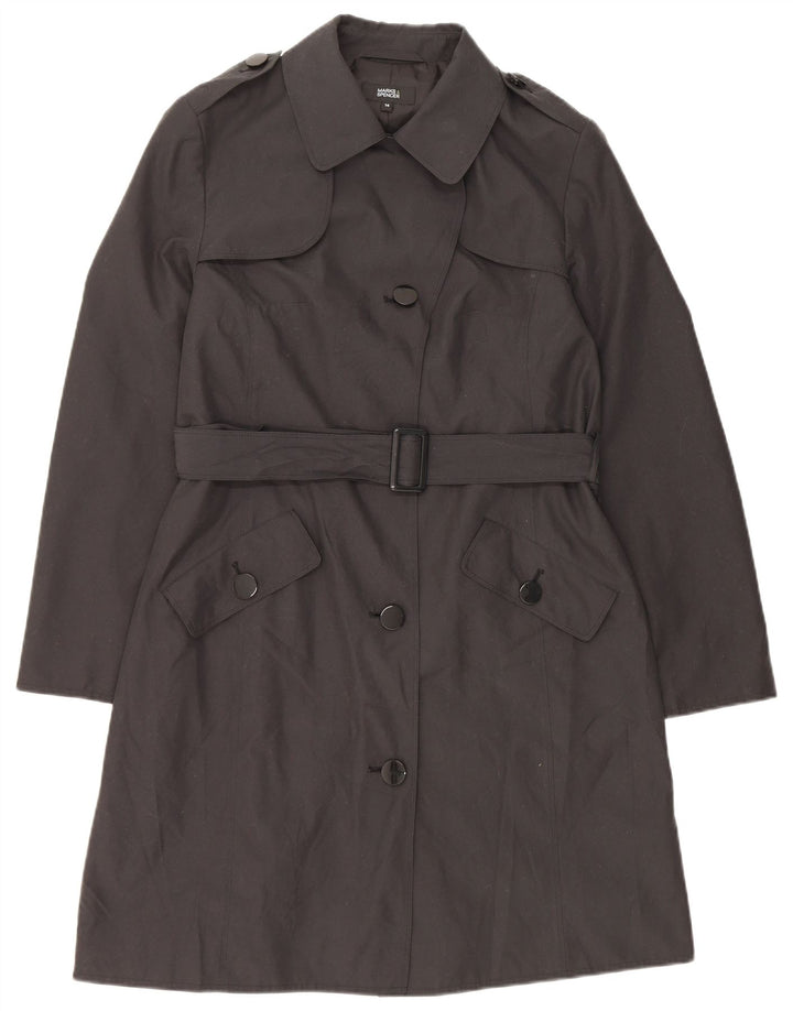MARKS & SPENCER Womens Trench Coat UK 14 XL  Black Polyester