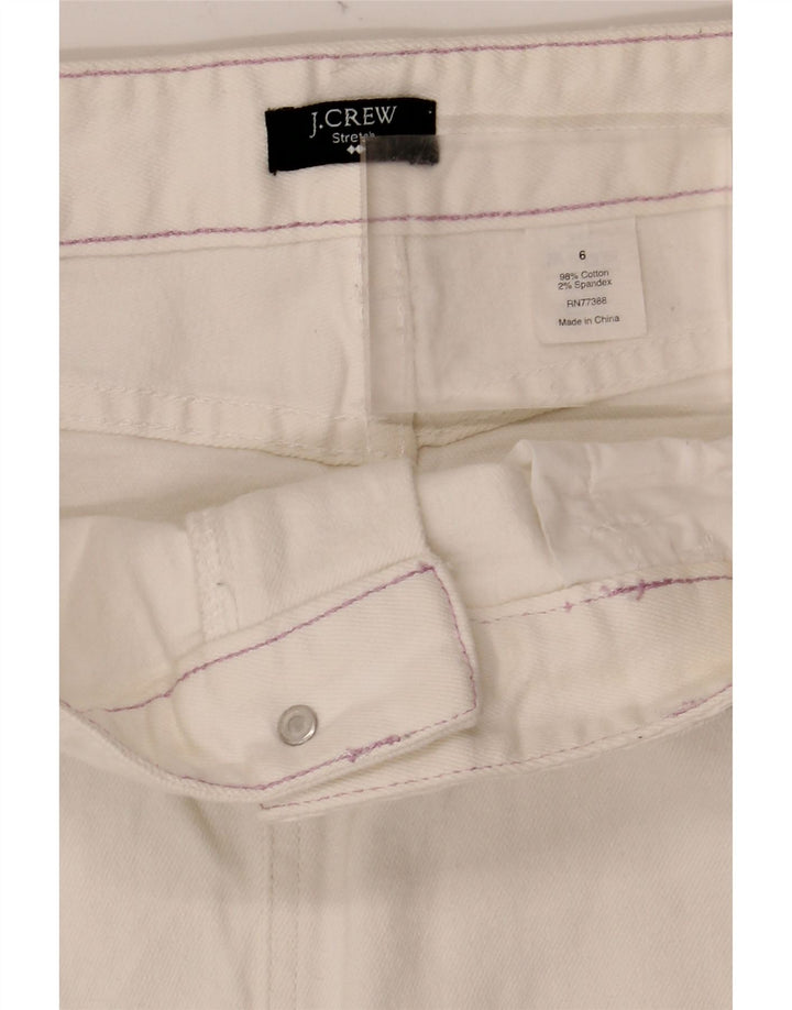 J. Crew Womens Denim Skirt US 6 Medium W32 Off White Cotton