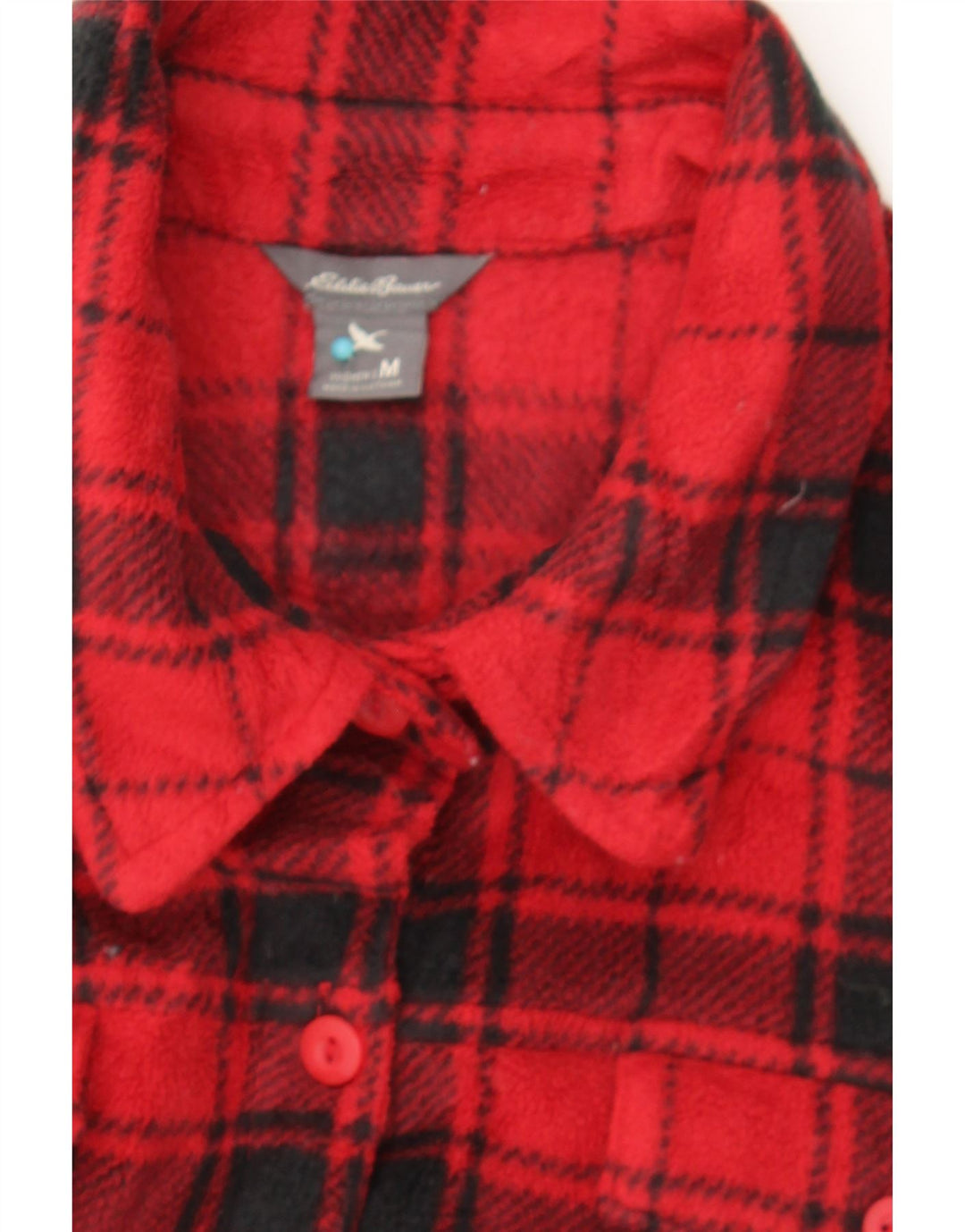EDDIE BAUER Womens Flannel Shirt UK 14 Medium Red Check Polyester Vintage Eddie Bauer and Second-Hand Eddie Bauer from Messina Hembry 