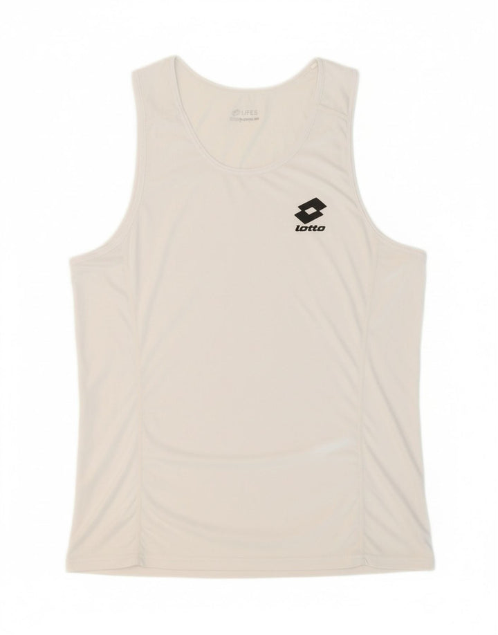 LOTTO Mens Life's Vest Top XL White Polyester Vintage Lotto and Second-Hand Lotto from Messina Hembry 
