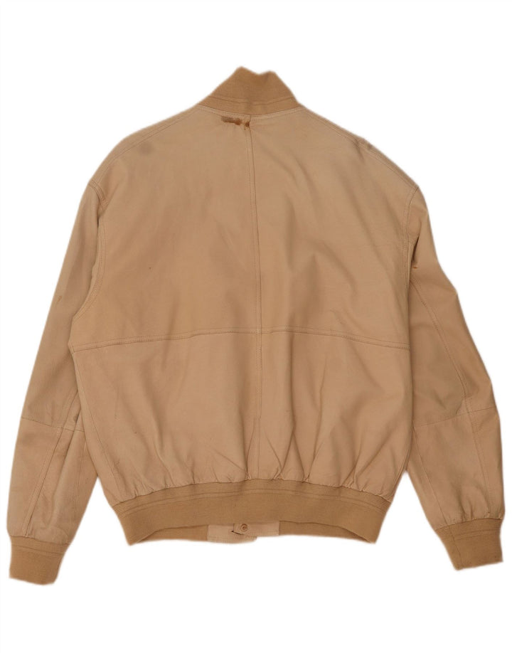 Conbipel Mens Leather Jacket IT 50 Large Beige Leather