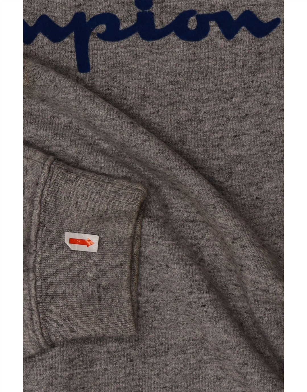 CHAMPION Mens Graphic Sweatshirt Jumper Large Grey Flecked Cotton