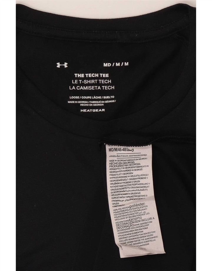 Under Armour Herre Heat Gear T-Shirt Top Medium Sort Polyester