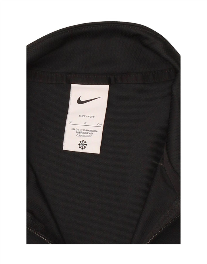 NIKE Mens Dri Fit Tracksuit Top Jacket Small Black Polyester
