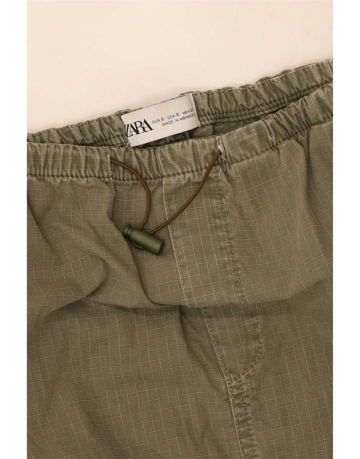 Gonna lunga Zara da donna piccola W26 a quadri kaki