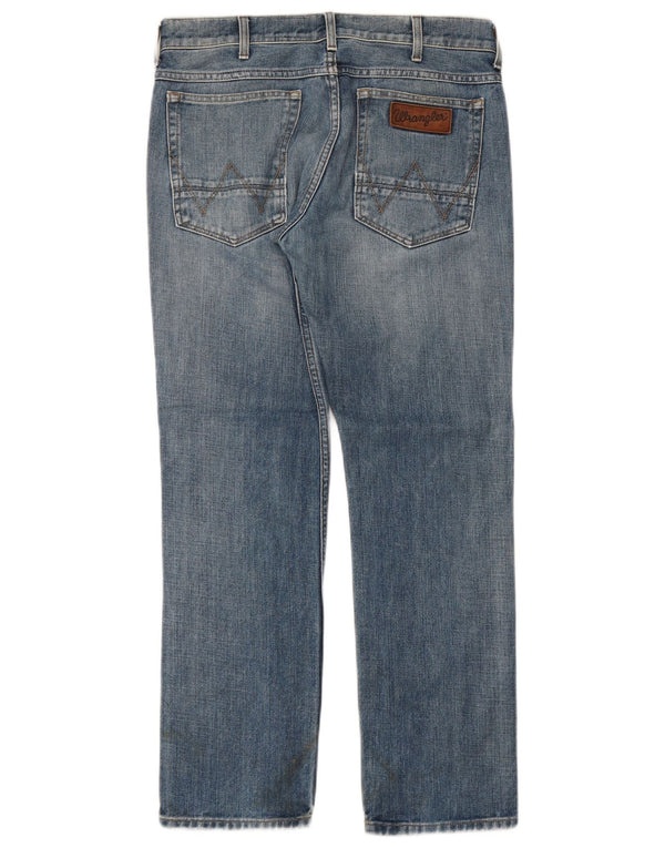 Wrangler Mens Greensboro Straight Jeans W32 L30 Azul Algodão
