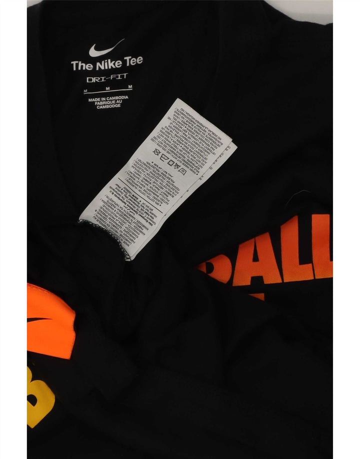 Tricou grafic Nike pentru bărbați Top mediu negru bumbac