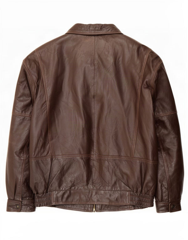 CLASSIC Ανδρικό Δερμάτινο Μπουφάν UK 42 XL Καφέ