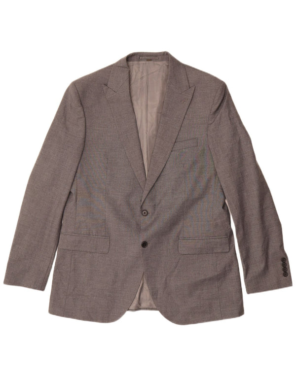 Marks & Spencer Mens 2 Button Blazer Jacket UK 44 XL Grey Polyester