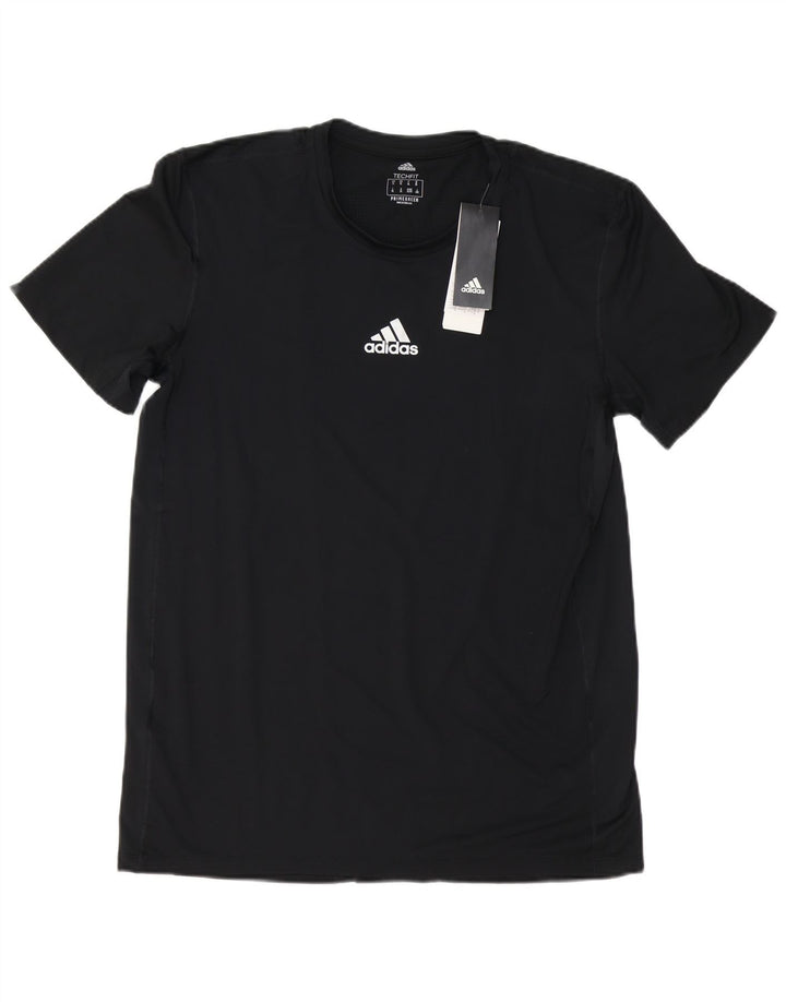 Adidas Mens T-Shirt Top Large Black Polyester