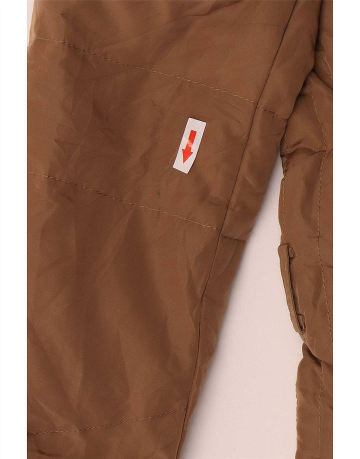 Zara Womens Hooded Padded Jacket UK 14 Medium Beige Polyester