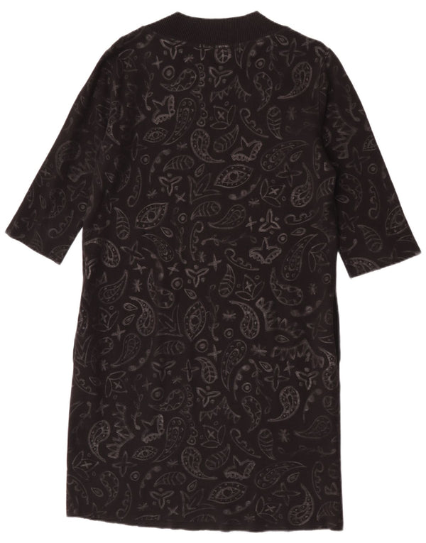 Abito maglione da donna Diesel con maniche a 3/4 UK 14 cotone Paisley nero medio