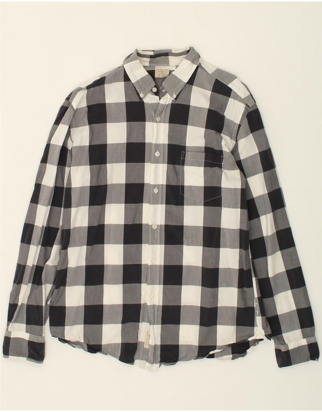 J. CREW Mens Shirt Size 16 1/2 Large Black Check Cotton Vintage J. Crew and Second-Hand J. Crew from Messina Hembry 