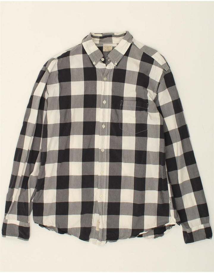 J. CREW Mens Shirt Size 16 1/2 Large Black Check Cotton Vintage J. Crew and Second-Hand J. Crew from Messina Hembry 