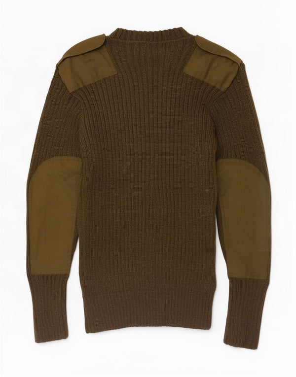vintage Mens Military Crew Neck Jumper Sweater XS Kaki Colourblock