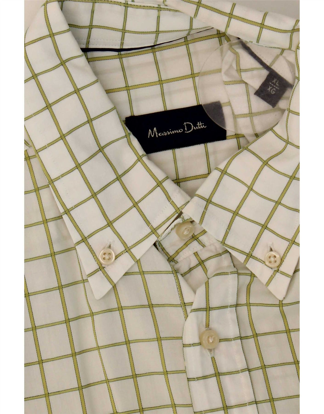 Massimo Dutti Herrenhemd XL weiß kariert