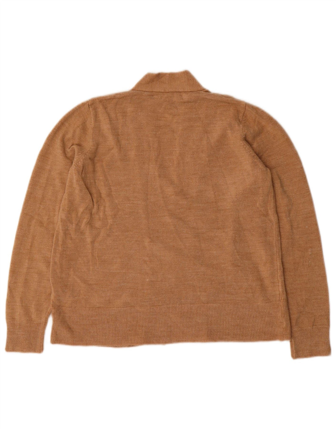 Marks & Spencer Womens Open Cardigan Sweater UK 12 Medium Beige Akryl