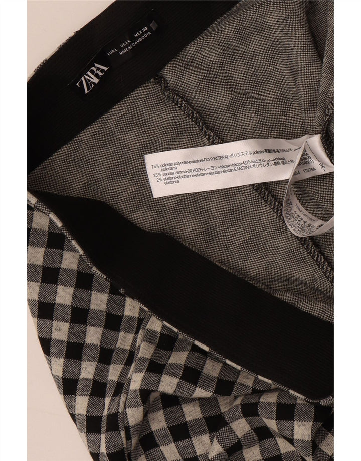 Leggings da donna Zara grandi W30 L29 poliestere a quadretti grigi