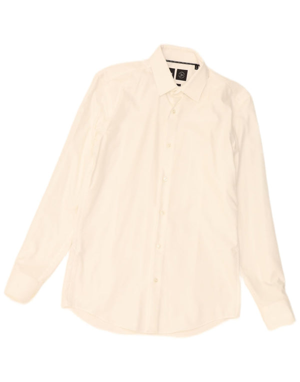 Hugo Boss Chemise slim fit pour homme Taille 14 1/2 37 Petit coton blanc