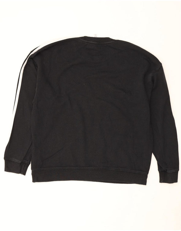 Adidas Dame Oversized Sweatshirt Jumper UK 12/14 Medium Sort Bomuld