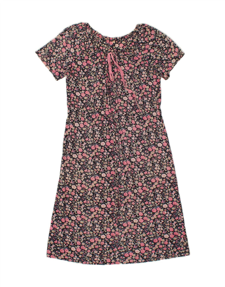 VINTAGE Womens Basic Dress UK 14 Medium Multicoloured Floral Vintage Vintage and Second-Hand Vintage from Messina Hembry 