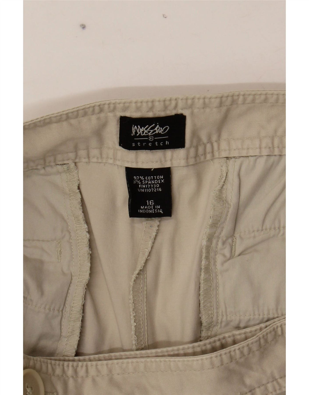 MOSSIMO Womens Straight Capri Trousers US 16 2XL W40 L21 Beige Cotton Vintage Mossimo and Second-Hand Mossimo from Messina Hembry 