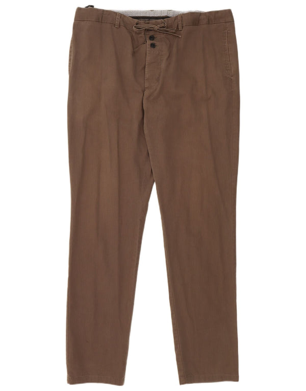 Zara Mens Slim Chino nadrág EU 48 XL W38 L33 barna pamut