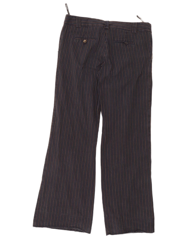 Topshop Damen-Anzughose mit weitem Bein, UK 14, Größe L W34 L30, Marineblau gestreift