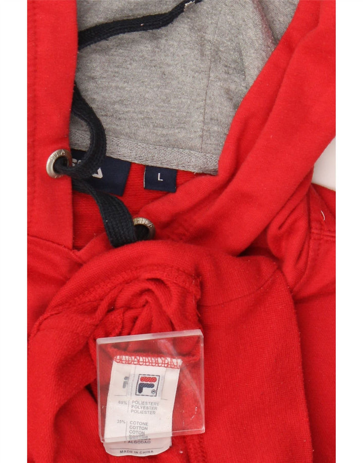 Felpa con cappuccio grafica da uomo Fila grande poliestere rosso